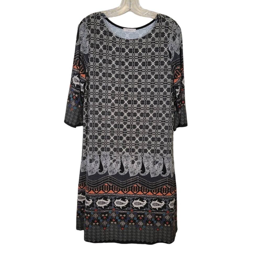 Gilli NWT Women's Mix Print Stitch Fix Colbie Knit Dress Boat Neck Size Large